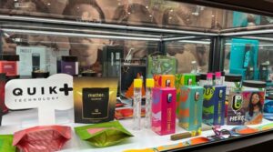 Cannabis products on display at the Happy Days dispensary in Farmingdale. (Photo: LI Times)